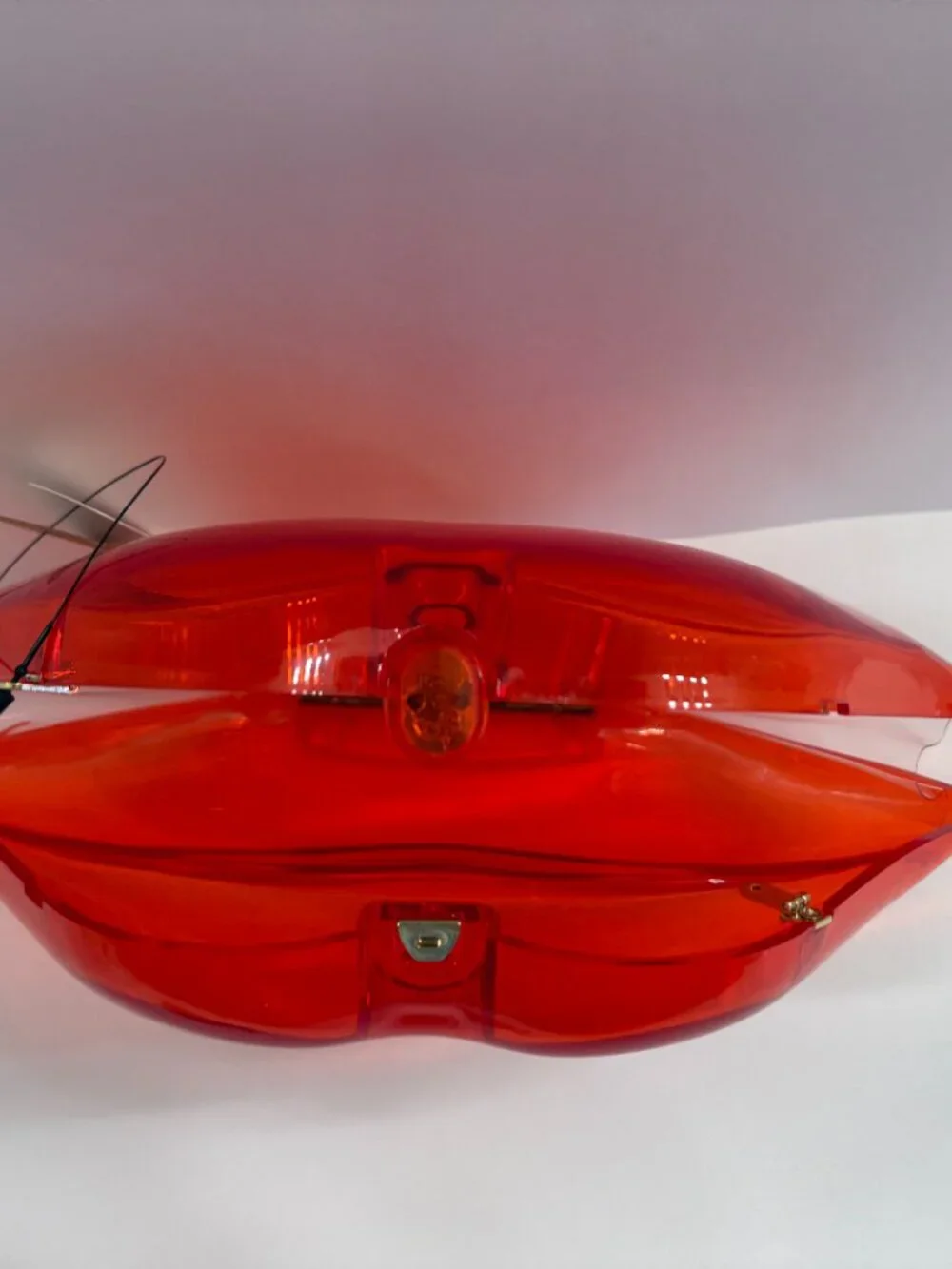 Lips Shaped Bag - Kisses - Lipstick Purse- Hardshell Crossbody / Clear Red - NWT